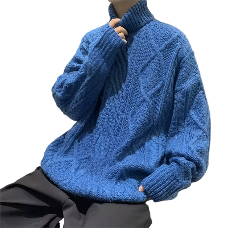 High-Collar Knit Sweater Cozy