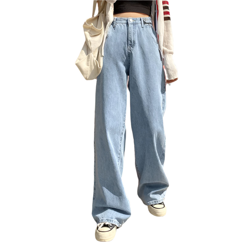 High-Waist Wide-Leg Denim Pants